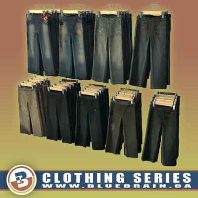 3D Model of Clothing Series - Realistic Hanging Jeans and Pants - 3D Render 1